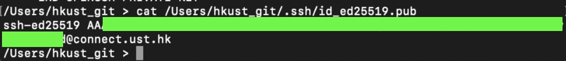 Get the SSH key in terminal