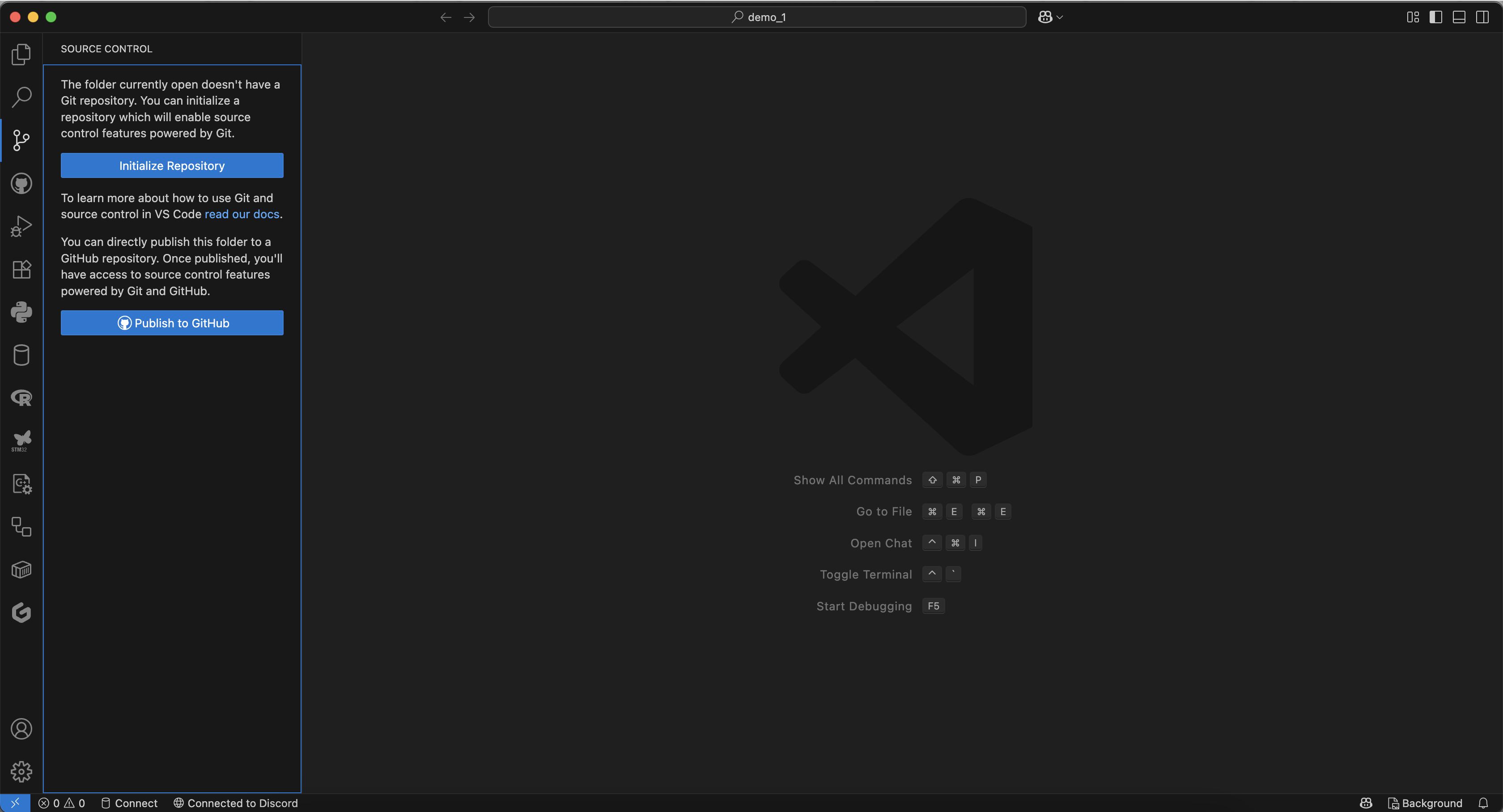 Initialize and track repository changes in VSCode